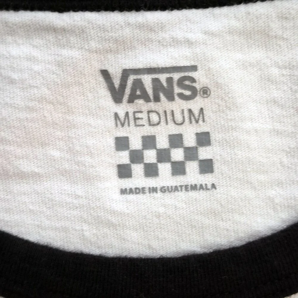 VANS Baseball Style Raglan Long Sleeve Tee White / Black / Pink Graphic Size M - Picture 7 of 14